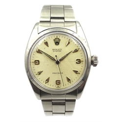  Rolex Oyster Precision stainless steel wristwatch, 1950's 34mm   