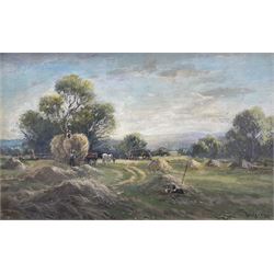 William Ashton (British 1853-1927): The Hayfield, oil on board signed 28cm x 43cm 