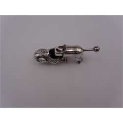 Modern silver novelty cigar cutter, modelled as a poodle, hallmarked, H4cm