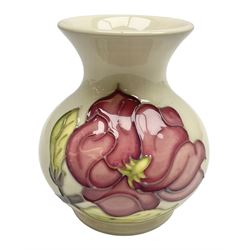 Moorcroft Magnolia Ivory pattern vase, with painted and impressed marks beneath, H9.5cm