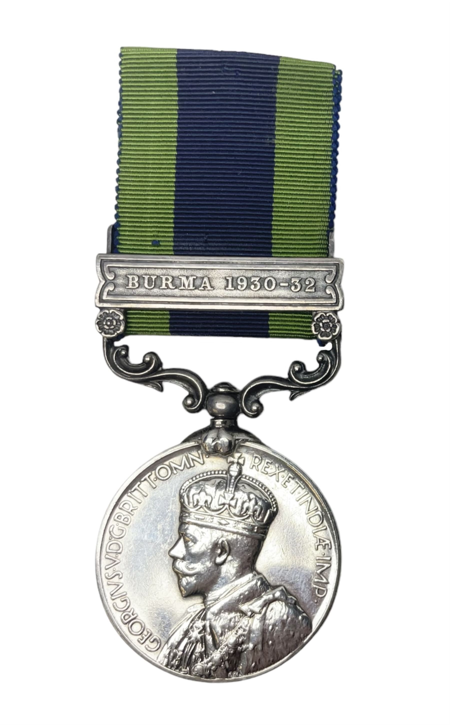 George V India General Service Medal with Burma 1930-32 clasp awarded to 4983 Sep. L. Achhman 1-17 Dogra R.; with ribbon