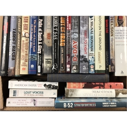  Over fifty books of military and war interest including Brassey's Annual 1968, Jackson Ashley: The British Empire and the Second World War, Kennedy M.P.: Soldier 'I' SAS etc, in two boxes  