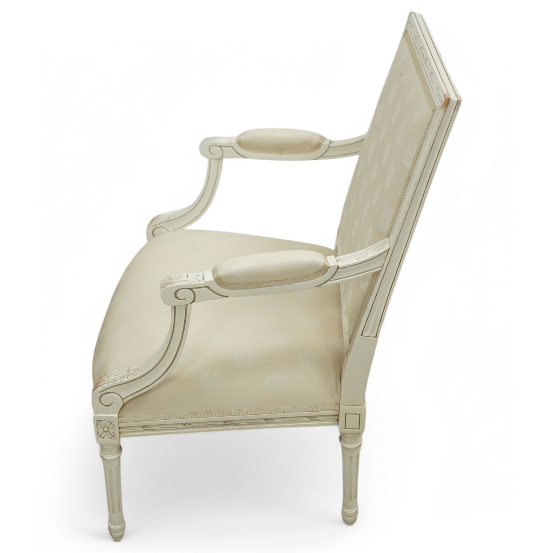 Laura Ashley - French style cream painted open armchair