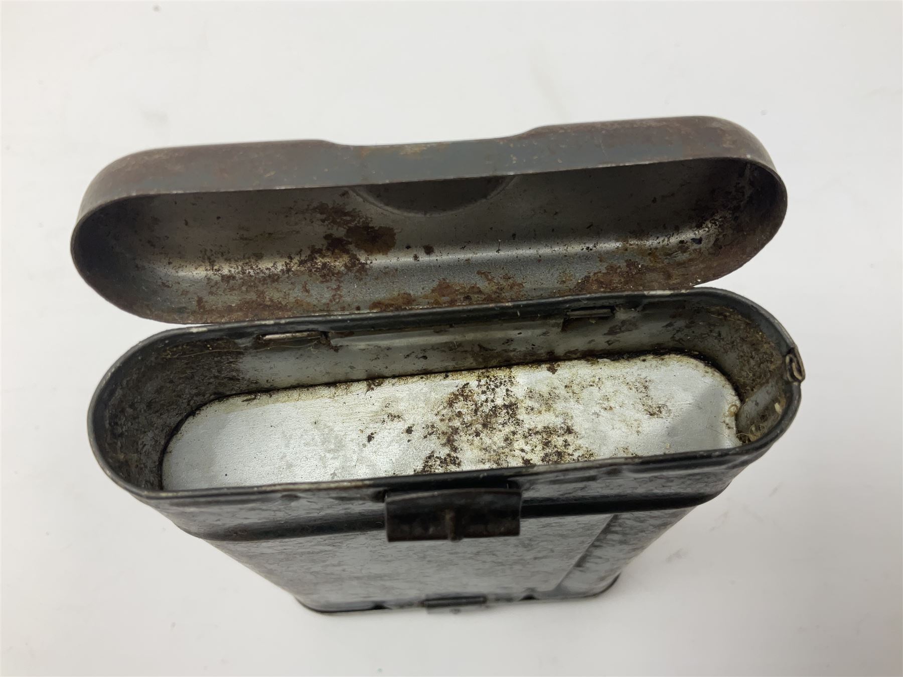 WW2 German - Lufft made compass marked ' Original Bezard ' with heliograph signalling mirror to interior; and a K98 rifle cleaning kit in original tin (2)