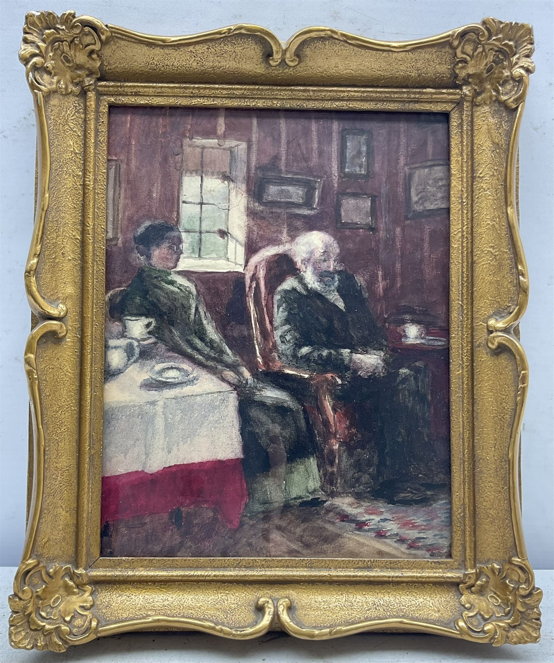English School (Early 20th century): 'Walter Sickert and his Wife', watercolour unsigned, titled verso 26cm x 20cm