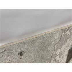 Fossilised fish group in a single matrix; freshwater fish presentation from the prehistoric system of three lakes known as the Green River Formation, featuring Priscacara, Phareodus testis, Diplomystus dentatus
 H59cm, L97cm