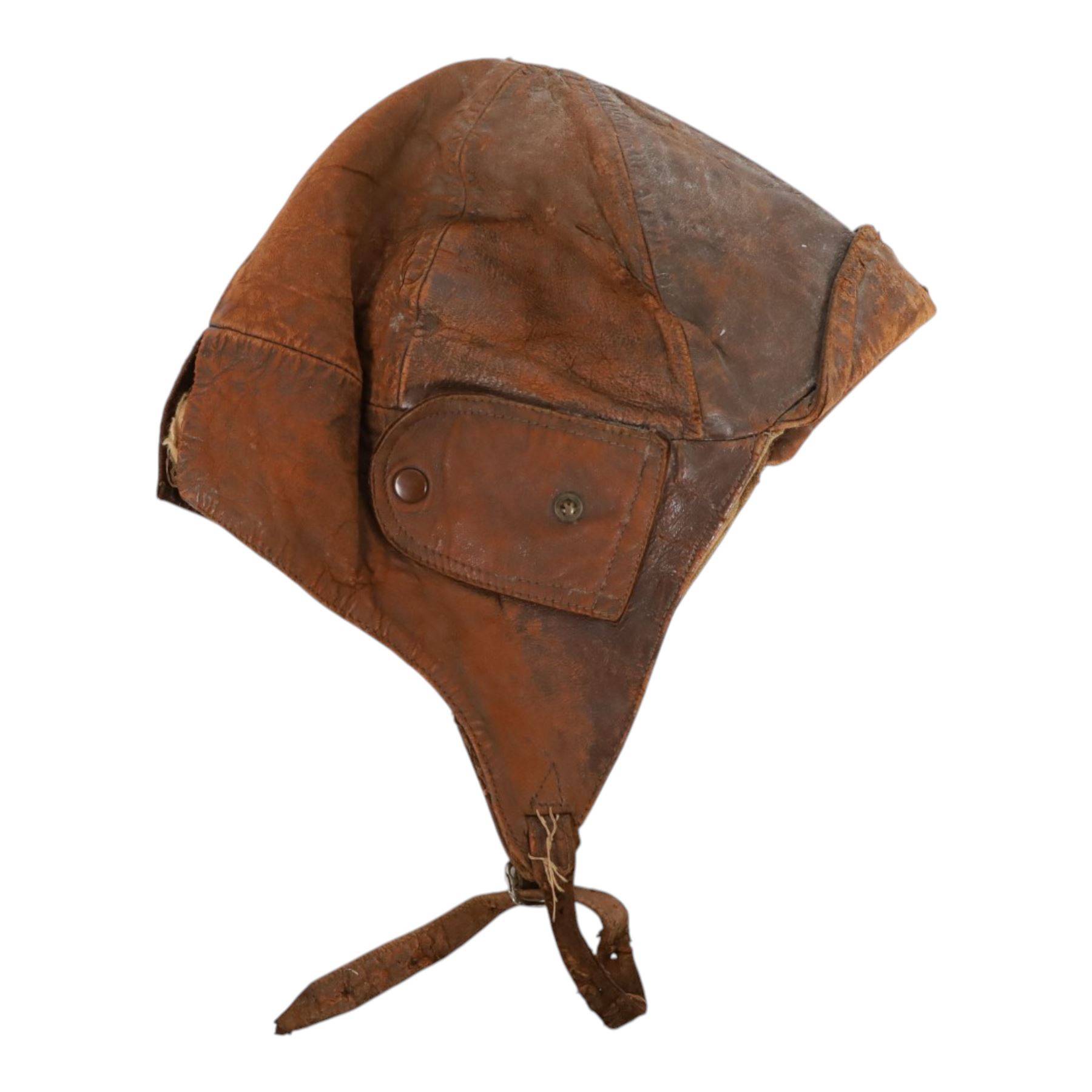 WWI observer's leather flight cap 