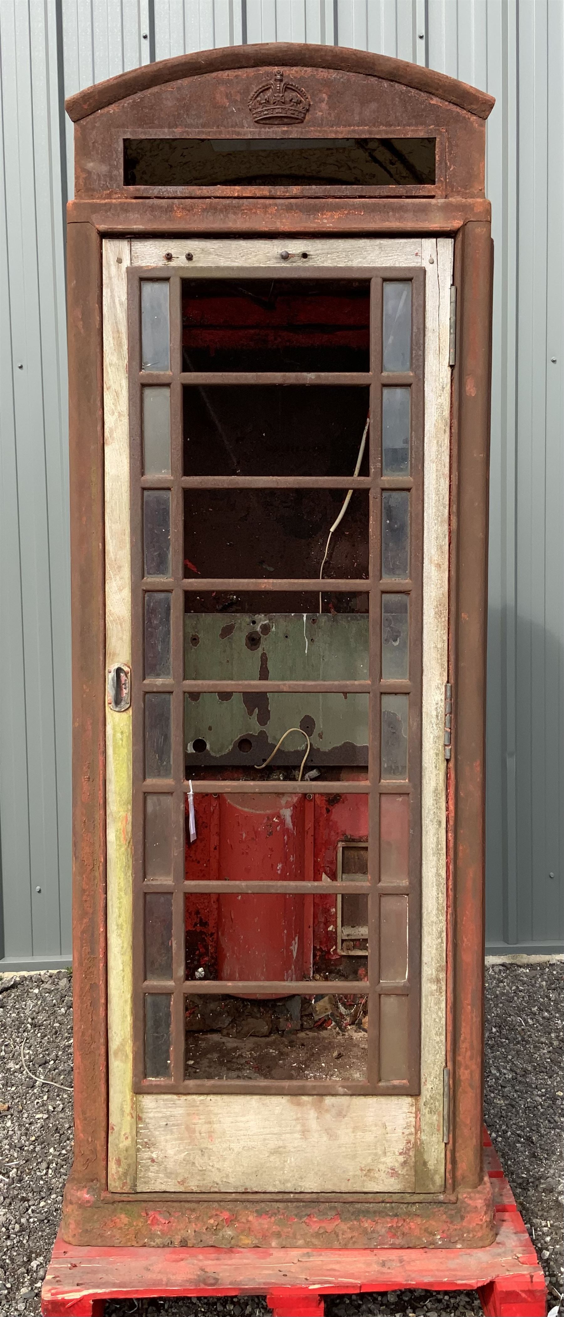 Original 1936 K6 telephone box, Tudor Crown top, painted red - THIS LOT IS TO BE COLLECTED BY APPOINTMENT FROM DUGGLEBY STORAGE, GREAT HILL, EASTFIELD, SCARBOROUGH, YO11 3TX