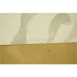 Ian Fothergill (British Mid-20th century): Abstract Reflections, pencil sketch signed and Summer '70, 54cm x 76cm