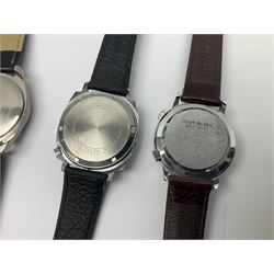 Eight manual wind wristwatches including Lonstar Exective, Ruhla, Josmar alarm, Seiko, Caravelle, Genova De Luxe, Sandoz and Gradus