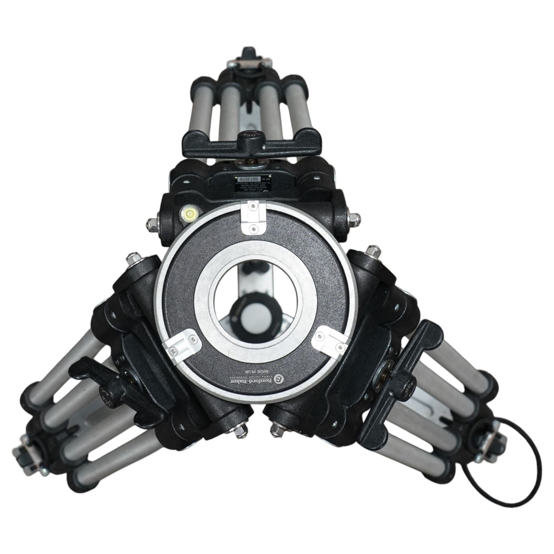 Ronford-Baker short sticks with ground spreader, serial no. 6013579, in hexagonal Ronford-Baker flight case