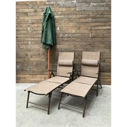 Two Pagoda garden sun lounger, with parasol