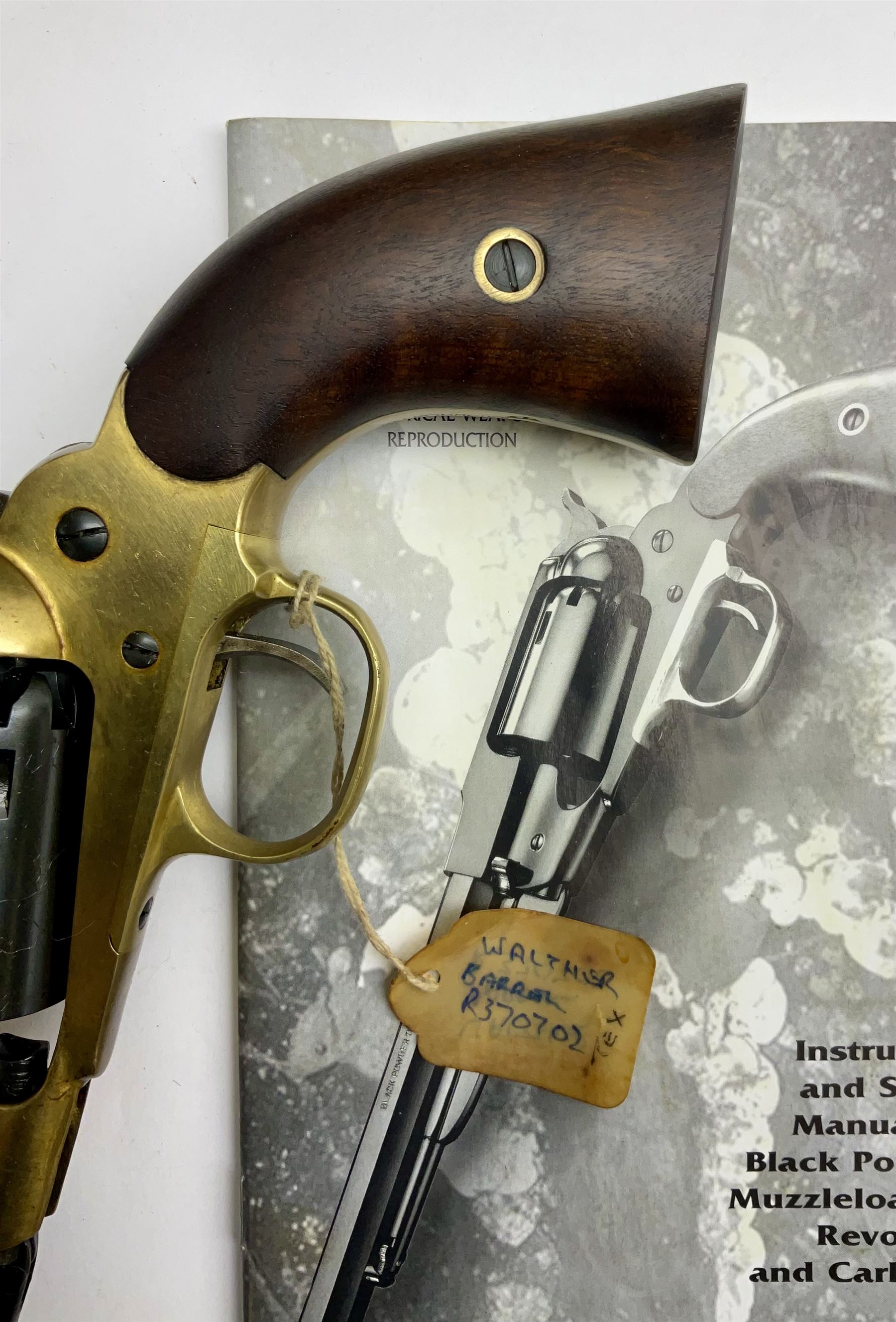 SECTION 1 FIREARMS CERTIFICATE REQUIRED - F.Lli Pietta (Itay) reproduction 1858 Remington black powder muzzleoading brass framed pistol with 16.5cm (16