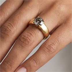 18ct gold diamond ring, four claw set with a single round brilliant cut diamond of approx 2.20 carat, stamped 750