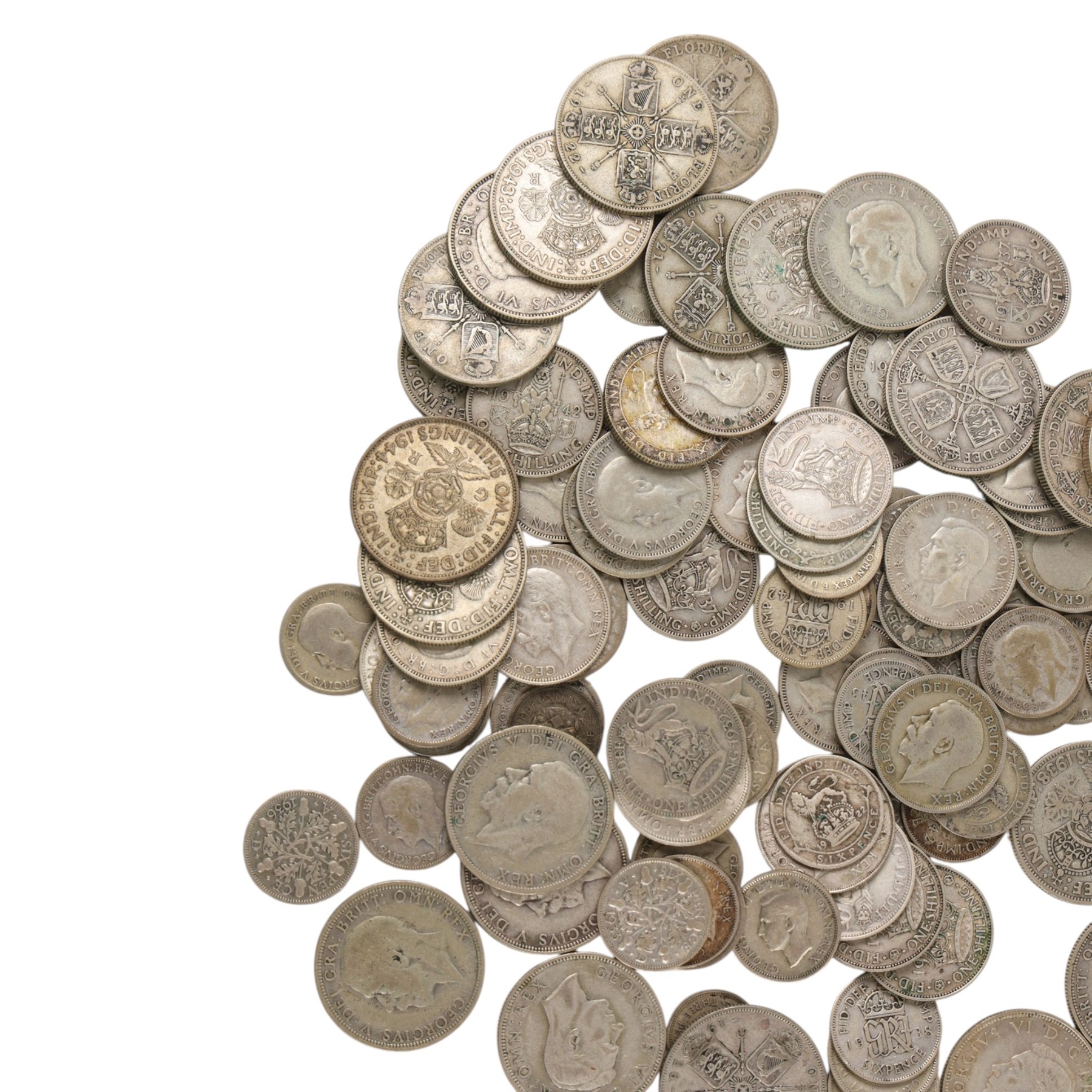 Approximately 550 grams of Great British pre-1947 silver coins
