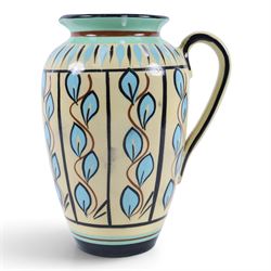 Eight Hartrox and Dee Cee Stoneware jugs, all with floral and abrstact decoration, with printed marks beneath, tallest H24cm