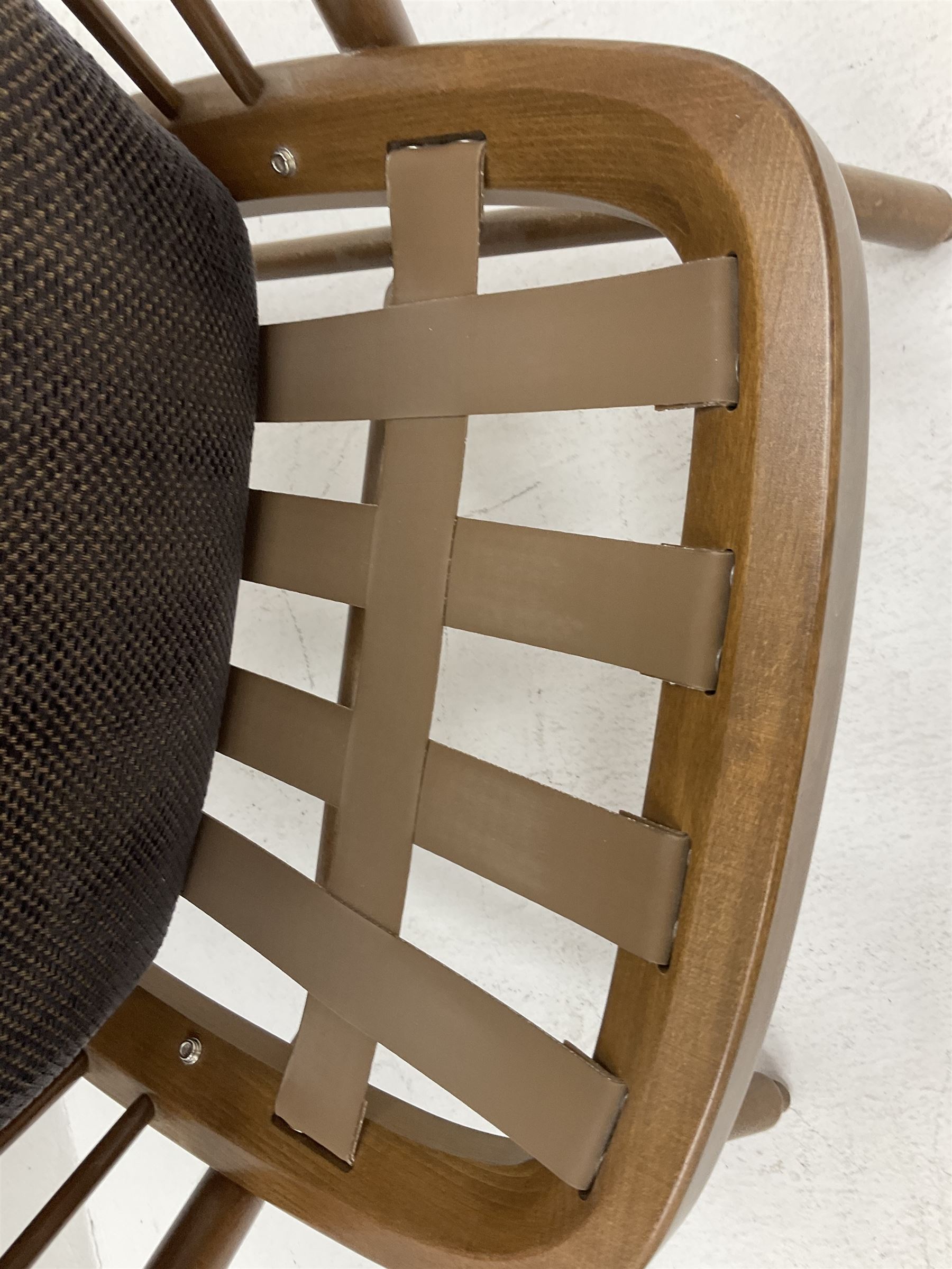 Ercol Evergreen high back easy chair, upholstered back and seat cushion