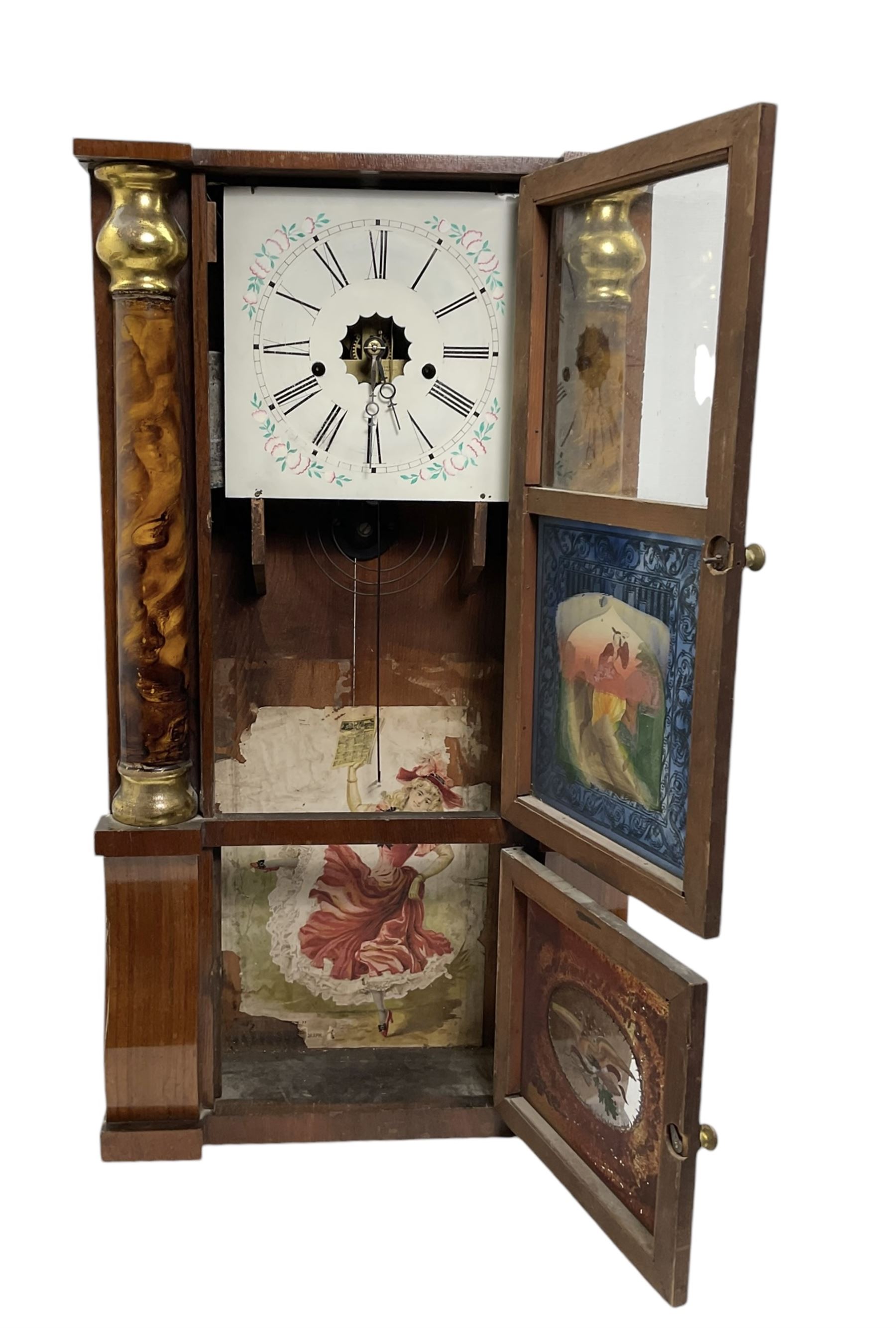 E.N. Welch of Forestville Connecticut U.S.A. - 8-day weight driven mahogany 