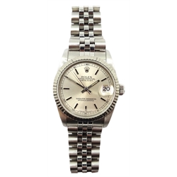  Rolex Oyster Perpetual Datejust stainless steel wristwatch model 68274,  3.1cm with box and receipt  