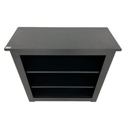 Agars of Whitby - charcoal solid ash bookcase, two adjustable shelves
