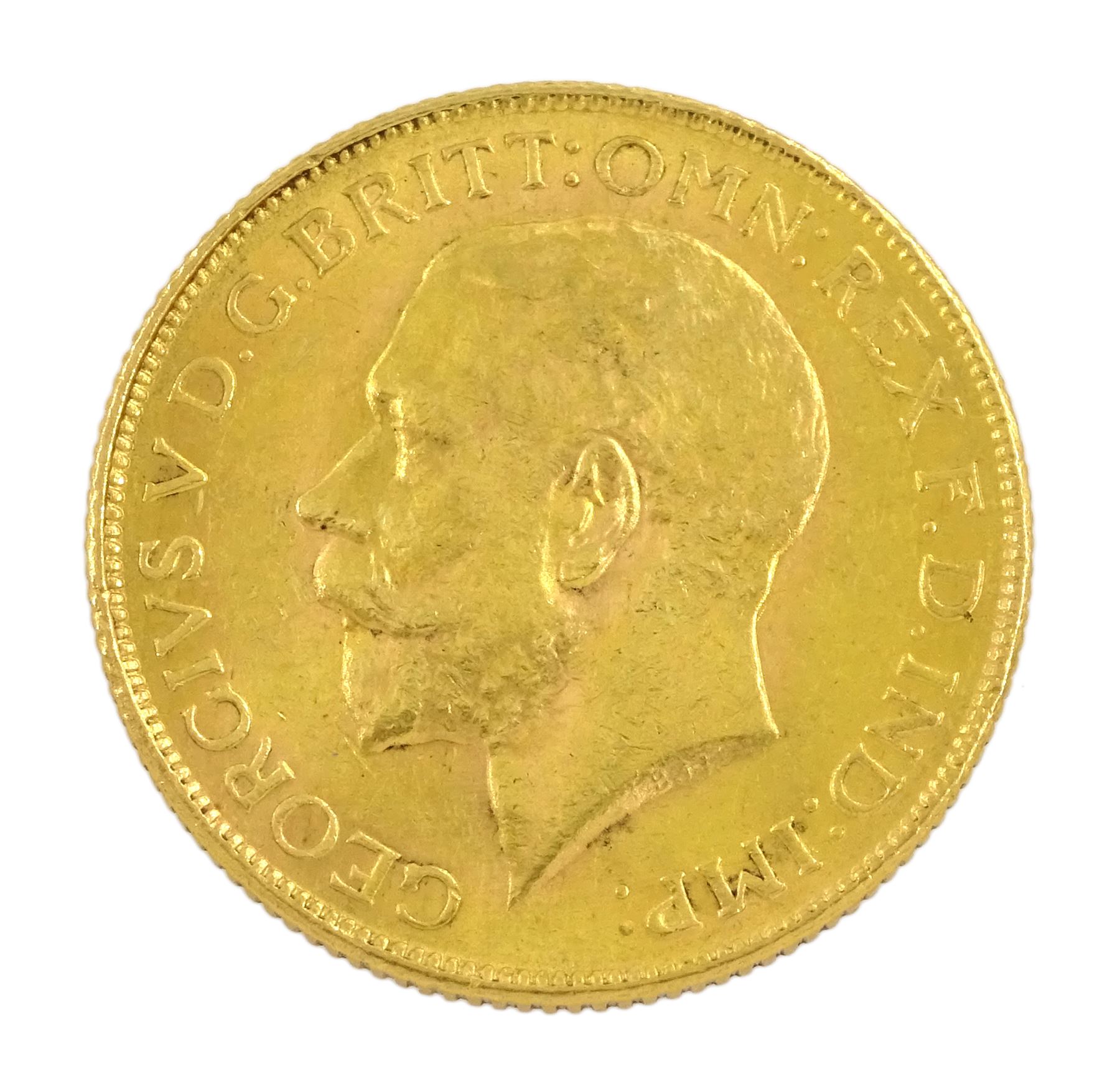 King George V 1928 gold full sovereign coin, Pretoria mint