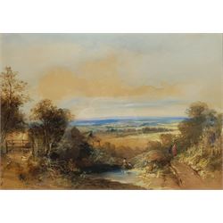 Thomas Robert Colman Dibdin (British 1810-1893): English Landscape, watercolour with bodycolour signed and dated 1868, 35cm x 50cm