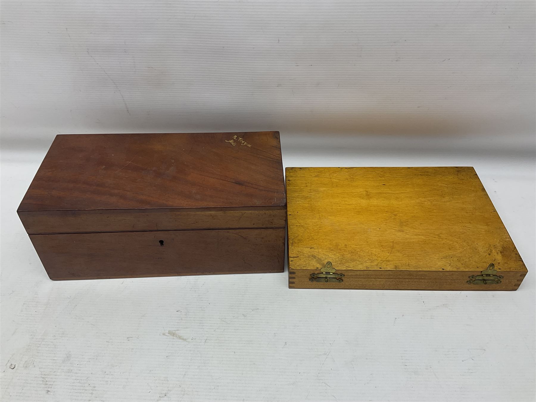 R & J Beck London microscope, model 7597, contained in fitted case, together with a boxed collection of glass microscope biological sample slides