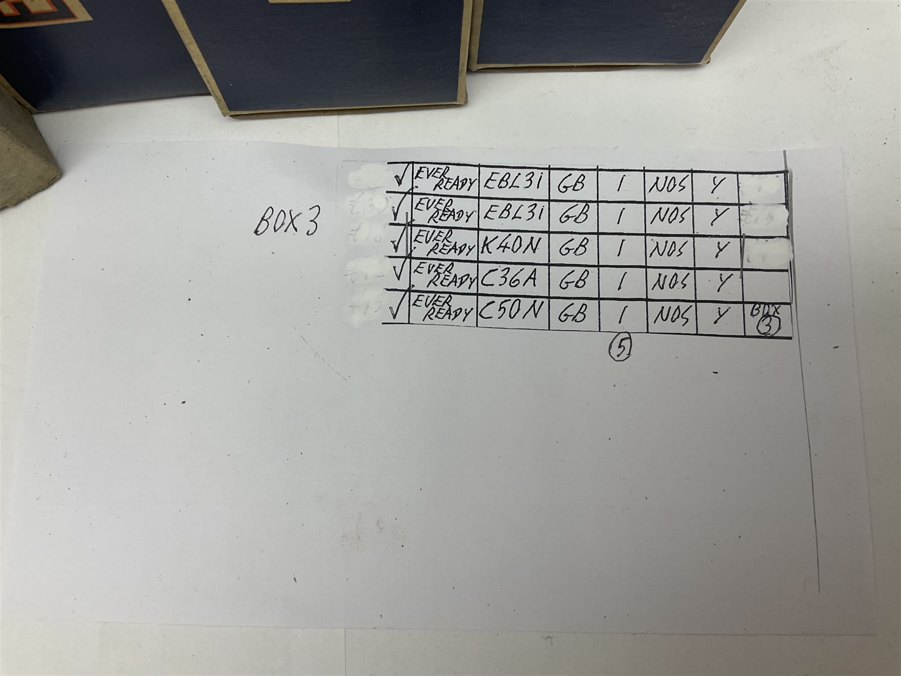 Five Ever Ready thermionic radio valves/vacuum tubes, comprising two EBL31, K40N, C36A, C50N, all in original boxes 