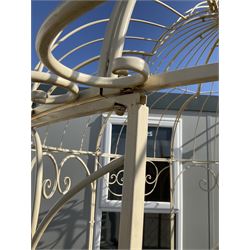 Wrought metal cream painted Gazebo 
 - THIS LOT IS TO BE COLLECTED BY APPOINTMENT FROM DUGGLEBY STORAGE, GREAT HILL, EASTFIELD, SCARBOROUGH, YO11 3TX