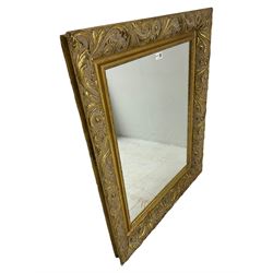 Heavy gilt framed mirror, plate 66cm x 49cm