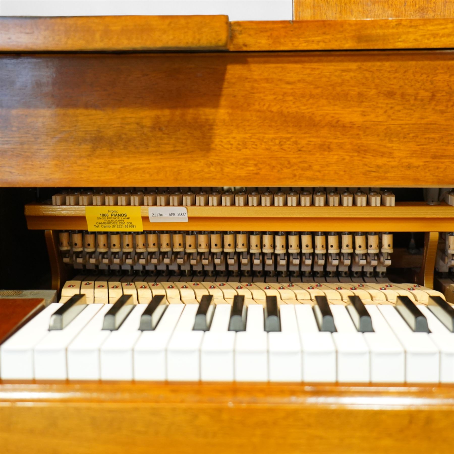 Julius Bluthner-light mahogany overstrung Baby Grand Piano serial No 118183 (1934), with a grand roller action, 88 ivory and ebony keys AO-C7, raised on three square tapered legs with brass castors, adjustable music desk and Lyre with sustain and una-corda pedals, recently (2007) thoroughly restored, case re-finished and polished, action completely overhauled and adjusted with good repetition, frame totally re-strung including copper wound bass strings, new tuning pins, hammer heads, dampers and traditional blue Bluthner string felt, in very good playing condition. With a matching adjustable piano stool fitted with a leather cover. Tuned to concert pitch, A=440.  Complete with key fall lock and key and three castor cups.
This item has been registered for sale under section 10 of the APHA Ivory Act, Reference X76CPCS8
