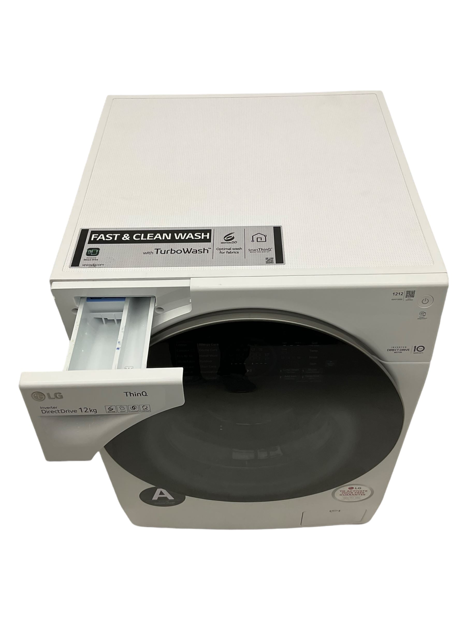 LG ThinQ FH4G1BCS2 Direct Drive12kg washing machine with turbo wash