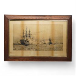 William Lionel Wyllie (British 1851-1931): 'HMS Victory Celebrating the Ascension of George V', drypoint etching signed in pencil 45cm x 75cm