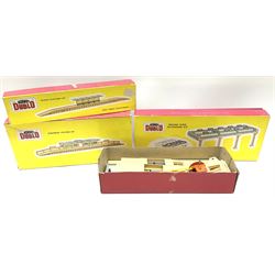 Hornby Dublo - 5006 Engine Shed Extension Kit; 5085 Suburban Station Kit with instructions; and 5030 Island Platform Kit; all in pictorial boxes; and Goods Depot Moulded Kit in box base only (4)