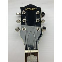 Gretsch G2420/ABB semi-acoustic guitar with three-tone sunburst finish, serial no.IS191201597, L107cm overall; in original hard carrying case dated 2019.