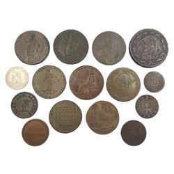 Fifteen 18th and 19th century tokens inc