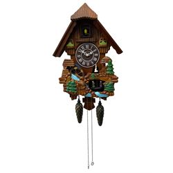 Battery operated cuckoo clock in a tradi