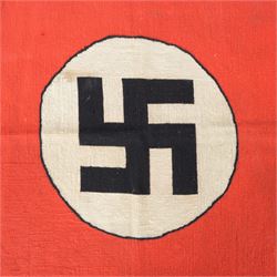 Third Reich NSDAP Nazi Party flag, hand crocheted unfinished, H54cm W53cm