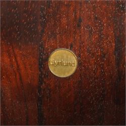 Dyrlund -  contemporary Santos rosewood square paper bin, with concave flared rim