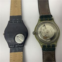 Six Swatch wristwatches, including automatic example