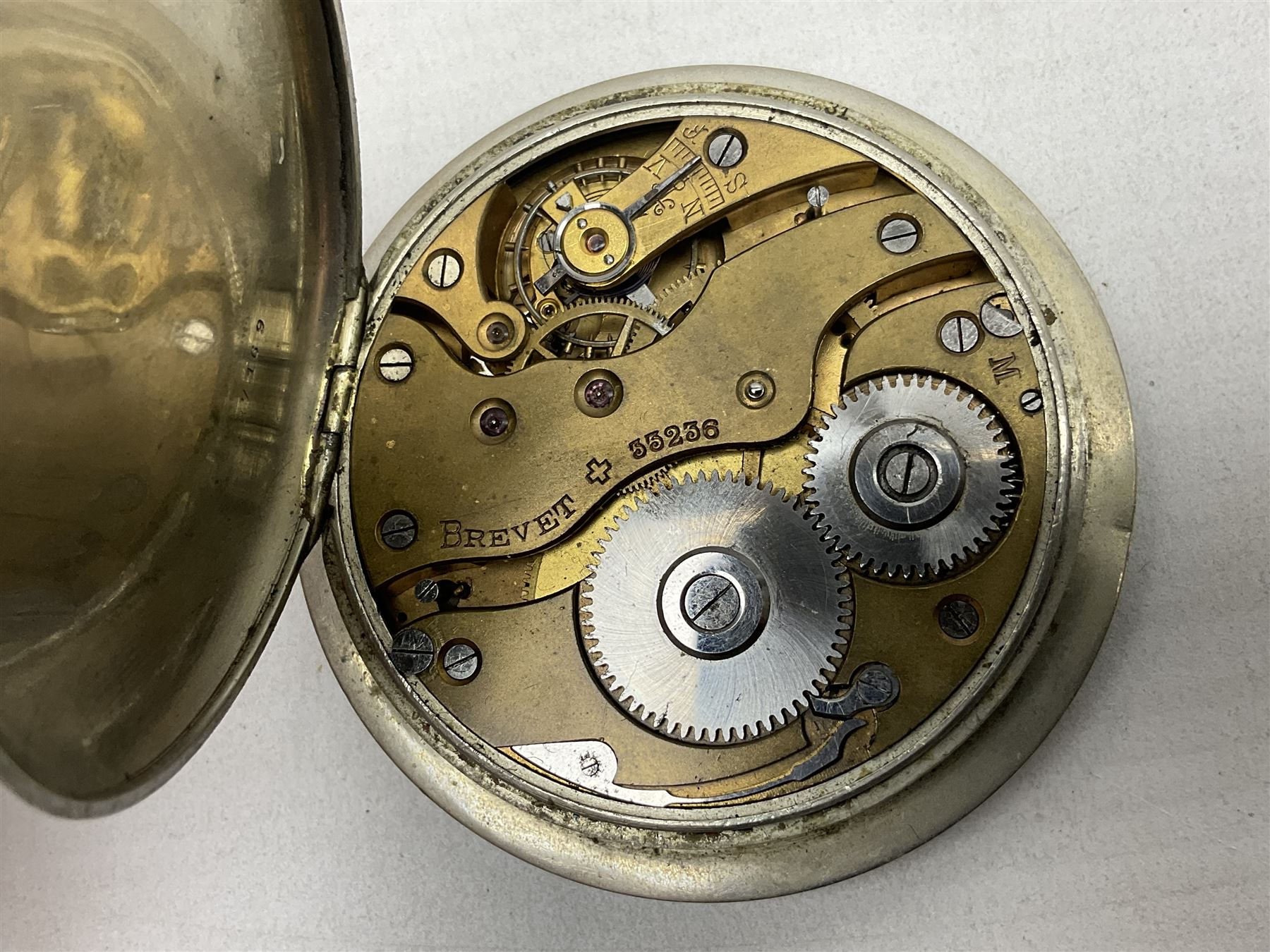 Three silver cased open face pocket watches, together with two other watches, horn pendent etc 