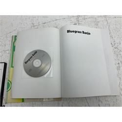 Rally five-string banjo with mahogany solid back L101cm in soft carrying case; and Brunswick Model BF200 acoustic guitar L103cm; with small quantity of instructional DVDs and booklets