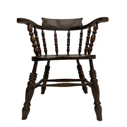 Victorian turned elm Captains chair