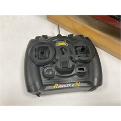 Two remote controlled kit-built plastic model boats - RNLB Sheerness Lifeboat Helen Turnbull L92cm and 'Conserver' Grangemouth L76cm; each on wooden stand; together with three remote control units