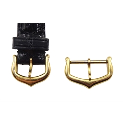 Two Cartier 18ct gold watch strap buckles, stamped 750, with Must de Cartier box 
