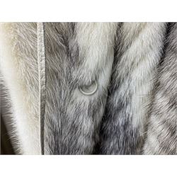 Saga mink full length fur coat, with chevron patterning to sleeves and body, with label to lined interior, approx size 12