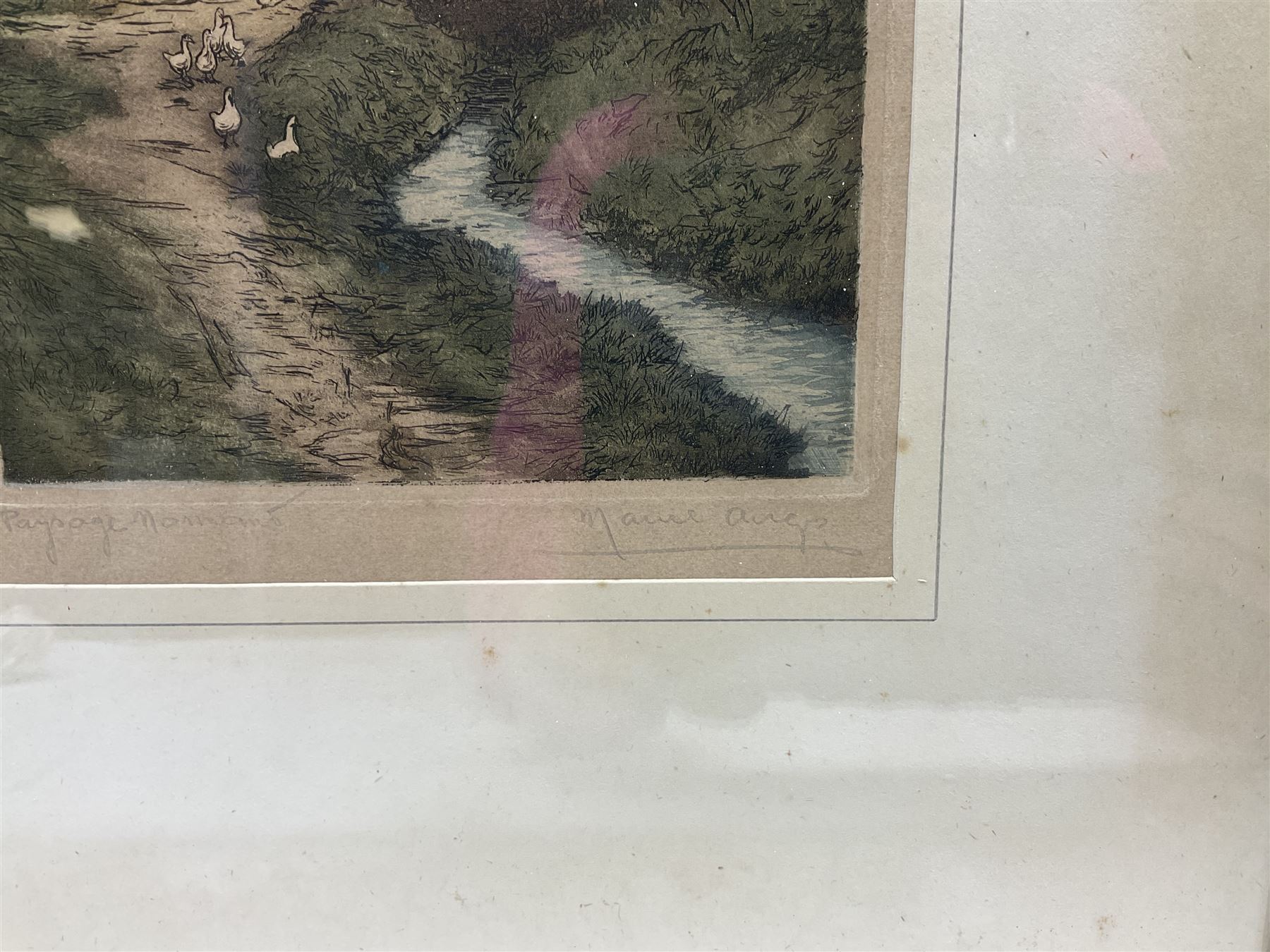 Claude H Rowbotham (British 1864-1949): 'Ullswater - Stybarrow Crag', aquatint signed in pencil 22cm x 16cm; Marcel Augis (French early 20th century): 'Paysage Normandy', aquatint signed and titled in pencil 24cm x 17cm (2)