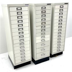 Two Bisley index cabinets and one overtoom index cabinet