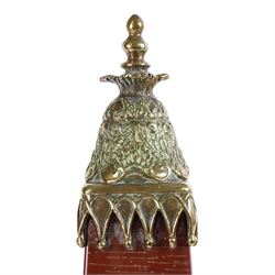 Wong Lee ceramic and brass obelisks, decorated with deer, trees and butterflies mounted on a brass elephant with brass to the base and top, H64cm