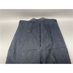 British RAF uniform, including jacket and trousers, modern RAF uniform buttons and a collection of reproduction wartime newspapers